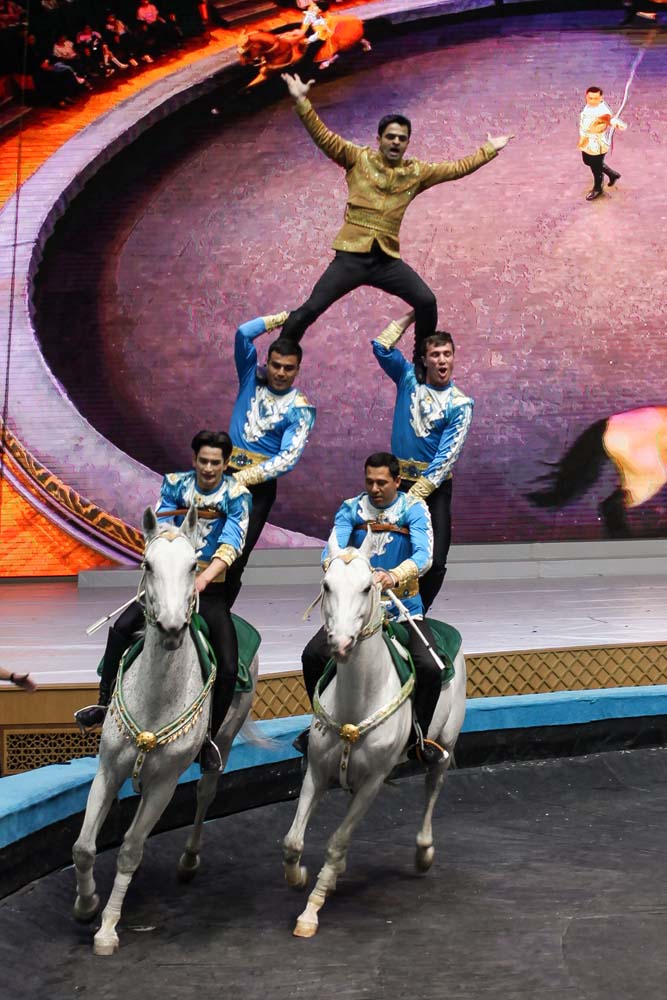 Equestrian group "Galkynysh" performed in the Balkan velayat